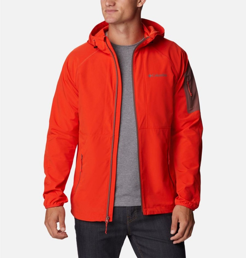 Columbia Tall Heights Hooded Men's Softshell Jackets Red | SNFKEO-864