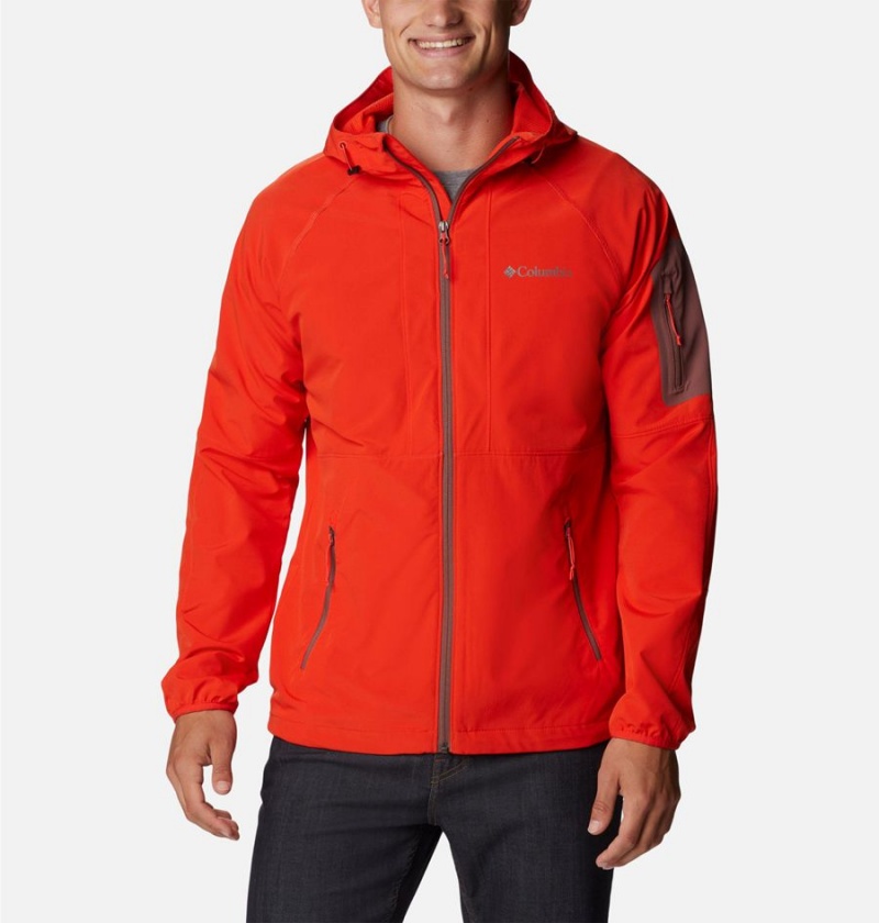 Columbia Tall Heights Hooded Men\'s Softshell Jackets Red | SNFKEO-864