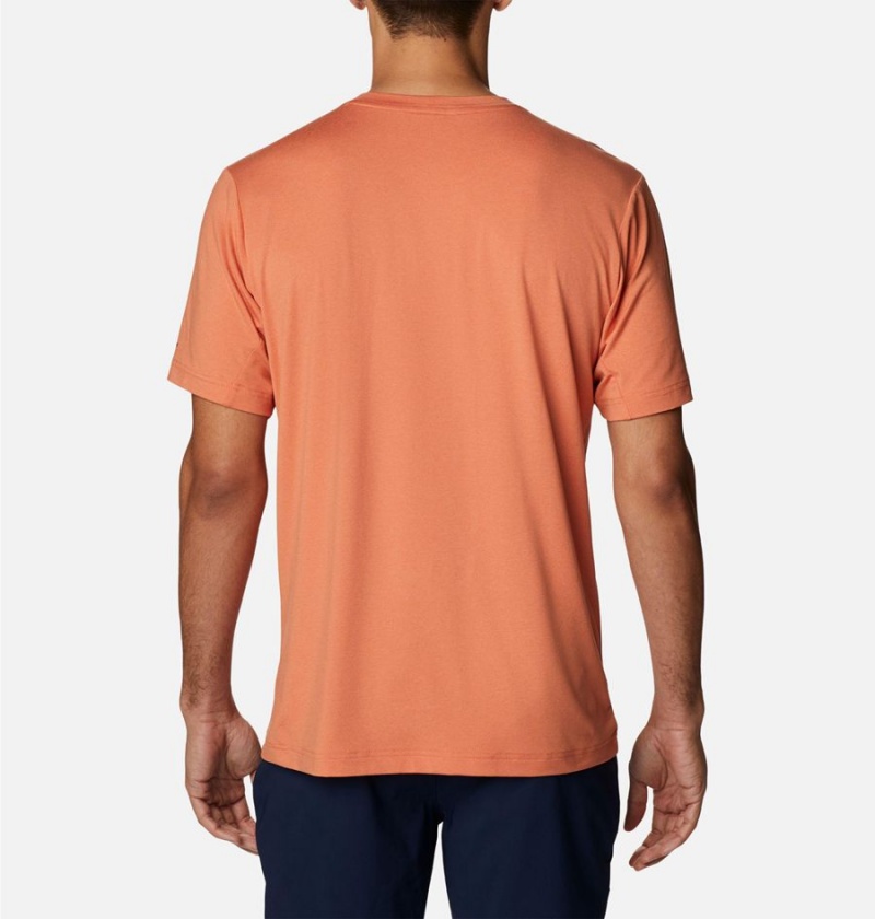 Columbia Tech Trail Crew Neck Men's T-Shirt Orange | RYVNZG-403