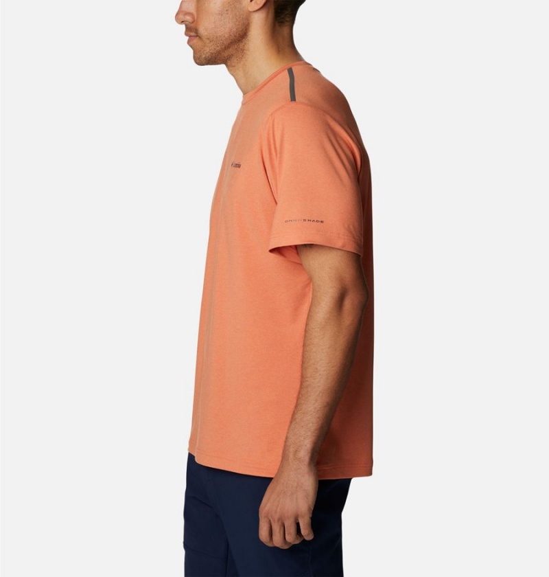 Columbia Tech Trail Crew Neck Men's T-Shirt Orange | RYVNZG-403