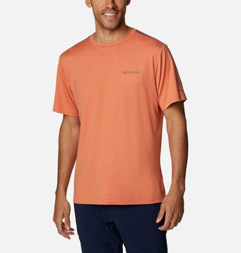 Columbia Tech Trail Crew Neck Men\'s T-Shirt Orange | RYVNZG-403
