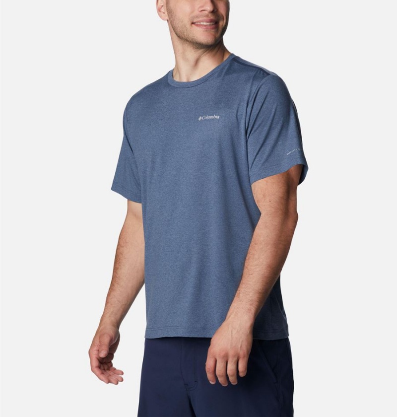 Columbia Tech Trail Crew Neck Men's T-Shirt Blue | XIJFOK-904