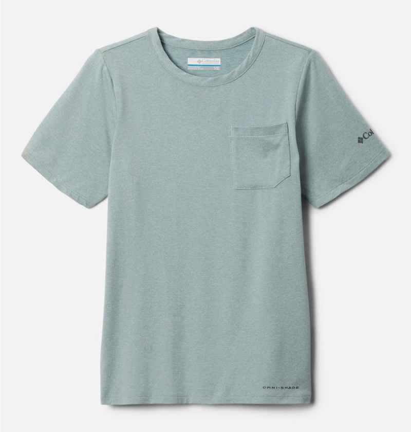 Columbia Tech Trail Kids\' T-Shirt Turquoise | UWSOHN-069
