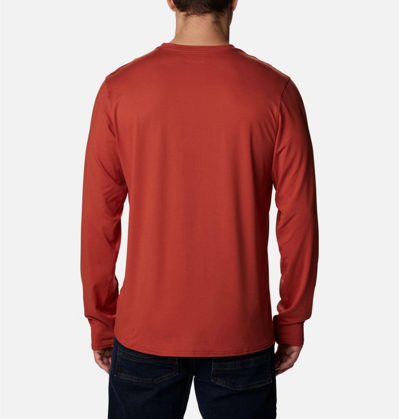 Columbia Tech Trail Long Sleeve Crew II Men's T-Shirt Red | ZRHUSO-218