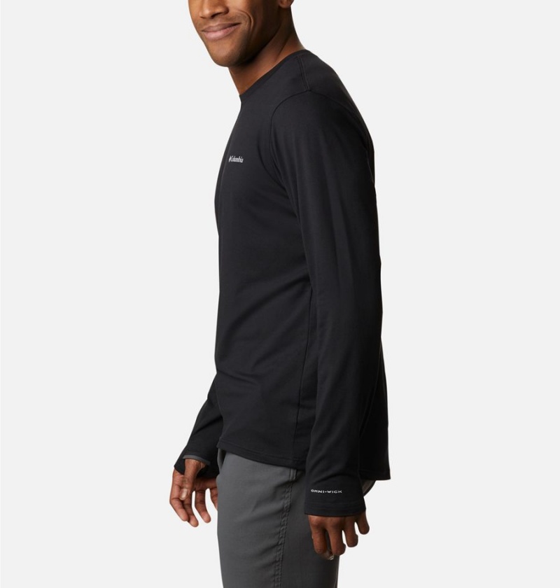 Columbia Tech Trail Long Sleeve Crew II Men's T-Shirt Black | XYHFJR-239