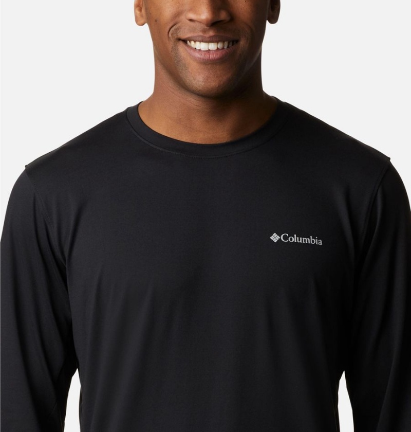 Columbia Tech Trail Long Sleeve Crew II Men's T-Shirt Black | XYHFJR-239