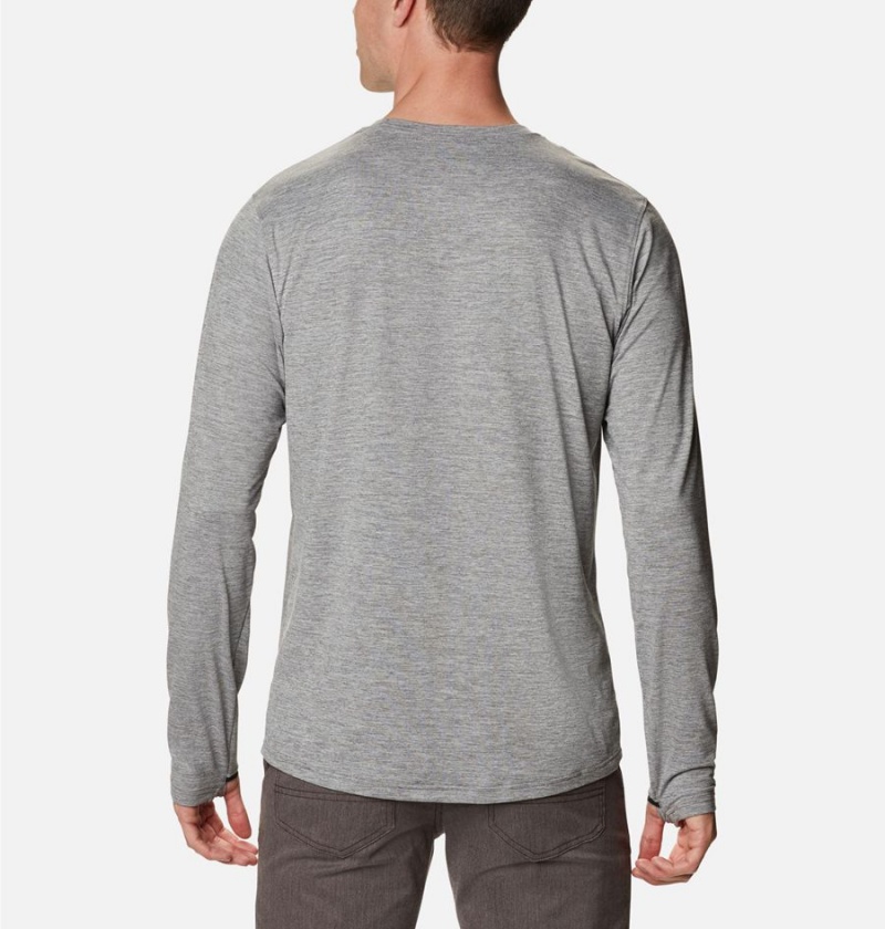 Columbia Tech Trail Long Sleeve Crew II Men's T-Shirt Grey | OZRIQD-891