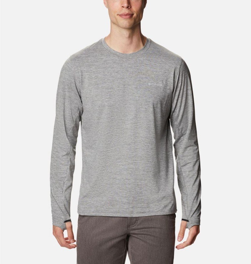 Columbia Tech Trail Long Sleeve Crew II Men\'s T-Shirt Grey | OZRIQD-891