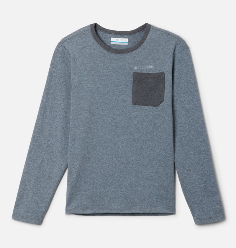 Columbia Tech Trail Long Sleeve Kids\' T-Shirt Grey | QNMXKW-308