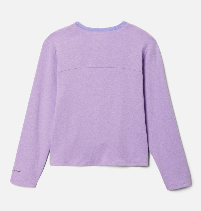 Columbia Tech Trail Long Sleeve Kids' T-Shirt Purple | HBULPY-810
