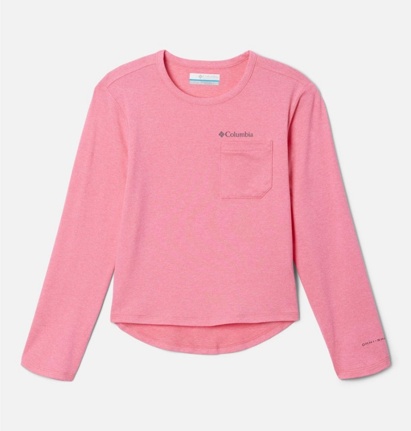 Columbia Tech Trail Long Sleeve Kids\' T-Shirt Pink | BXYWPK-705