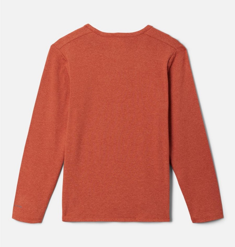 Columbia Tech Trail Long Sleeve Kids' T-Shirt Red | EKCRQI-834