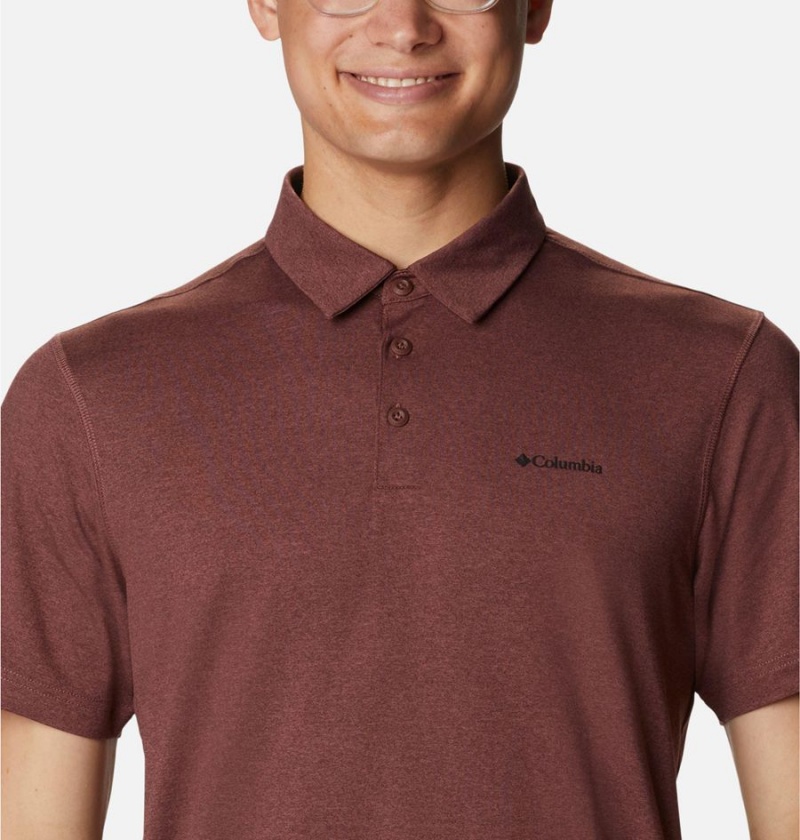Columbia Tech Trail Men's Polo Shirt Brown | CRXUNP-459