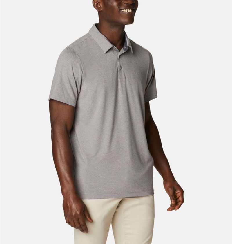 Columbia Tech Trail Men's Polo Shirt Grey | OXHRQG-146