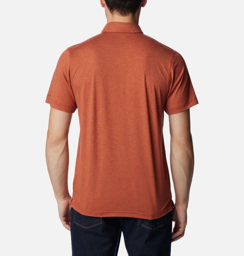 Columbia Tech Trail Men's Polo Shirt Red | WCLTMF-035
