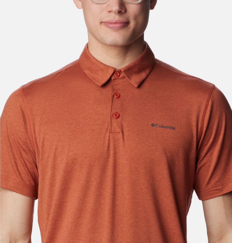 Columbia Tech Trail Men's Polo Shirt Red | WCLTMF-035