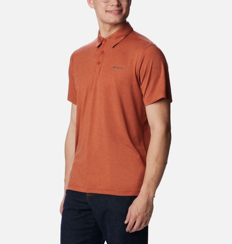 Columbia Tech Trail Men's Polo Shirt Red | WCLTMF-035