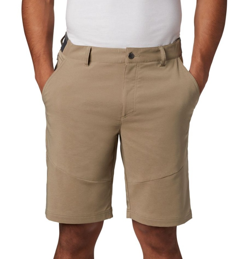 Columbia Tech Trail Men's Shorts Khaki | RZCUYI-736