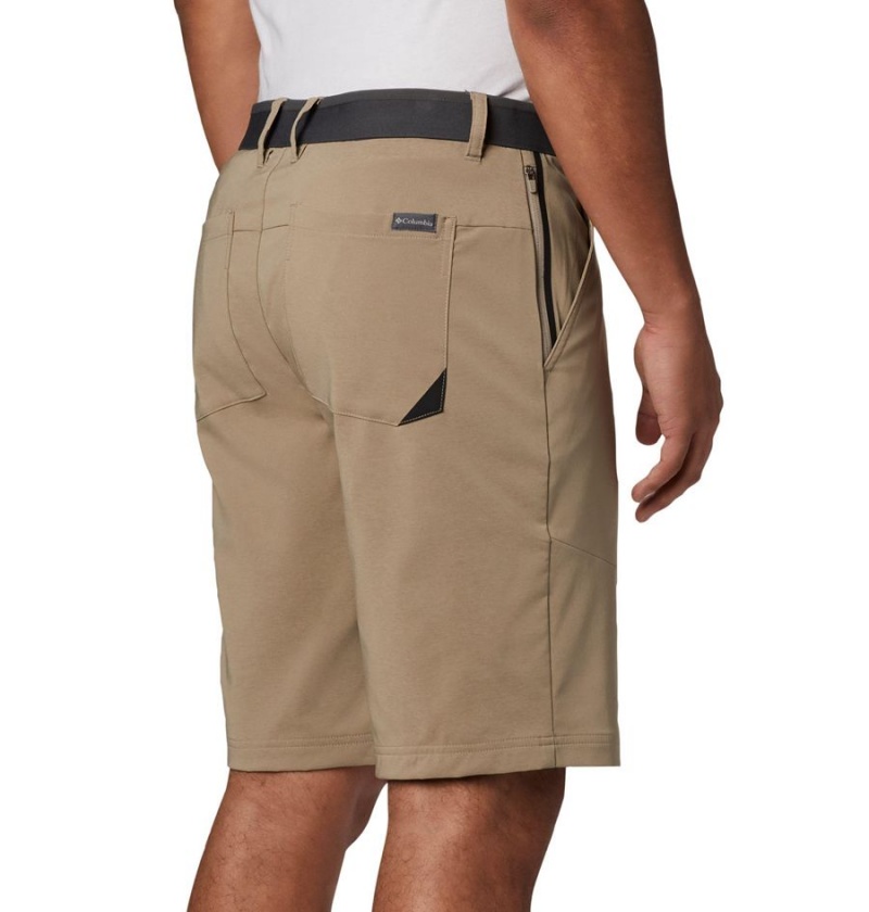 Columbia Tech Trail Men's Shorts Khaki | RZCUYI-736
