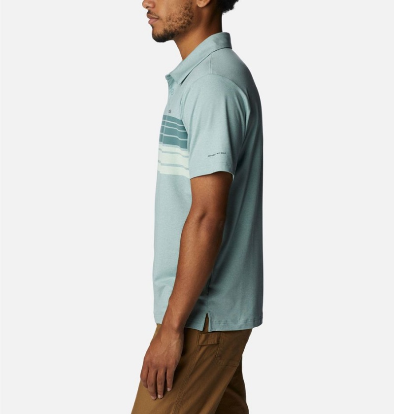 Columbia Tech Trail Novelty Men's Polo Shirt Green | KPQXER-932