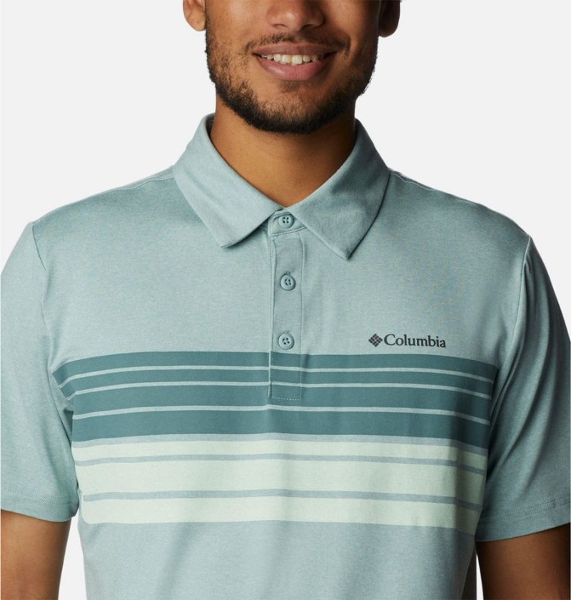 Columbia Tech Trail Novelty Men's Polo Shirt Green | KPQXER-932