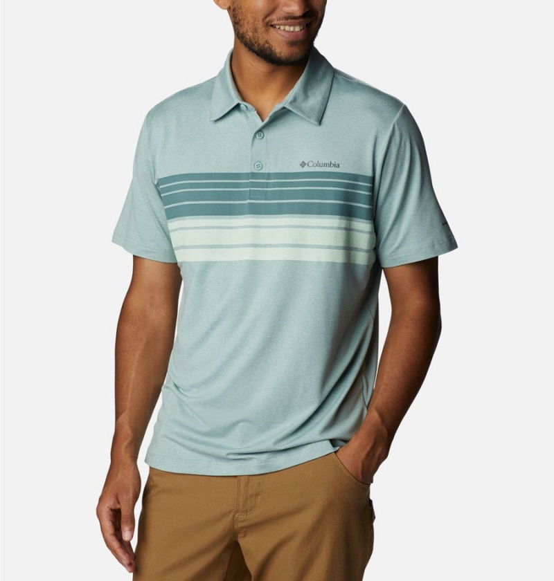 Columbia Tech Trail Novelty Men's Polo Shirt Green | KPQXER-932