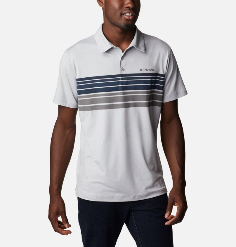 Columbia Tech Trail Novelty Men's Polo Shirt White | HRDOKZ-857