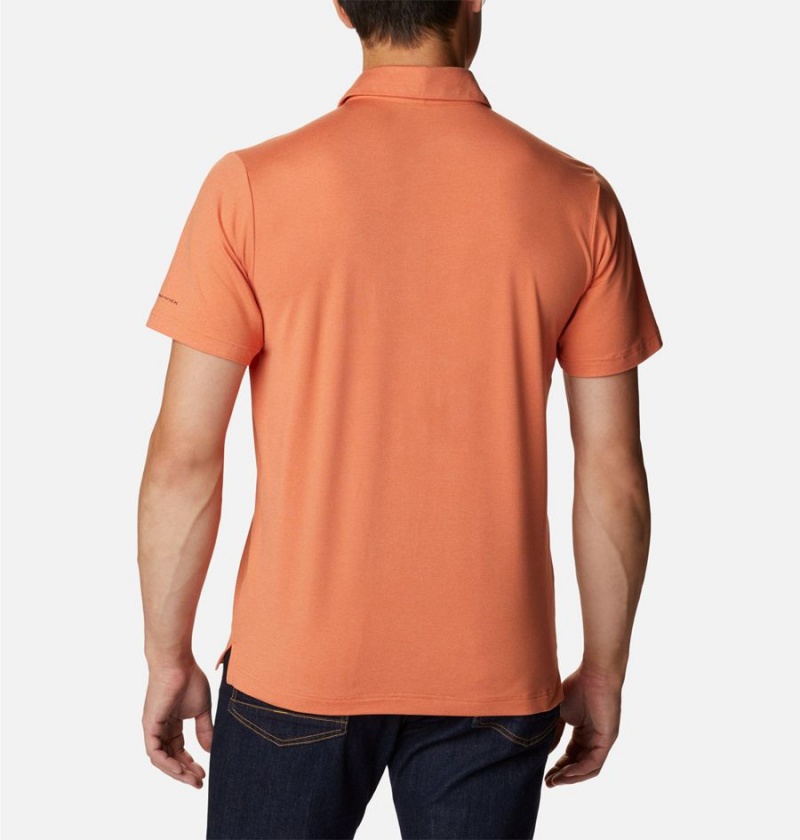 Columbia Tech Trail Novelty Men's Polo Shirt Orange | FQAIPB-241