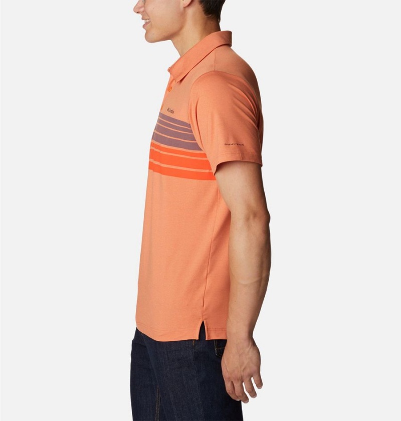 Columbia Tech Trail Novelty Men's Polo Shirt Orange | FQAIPB-241