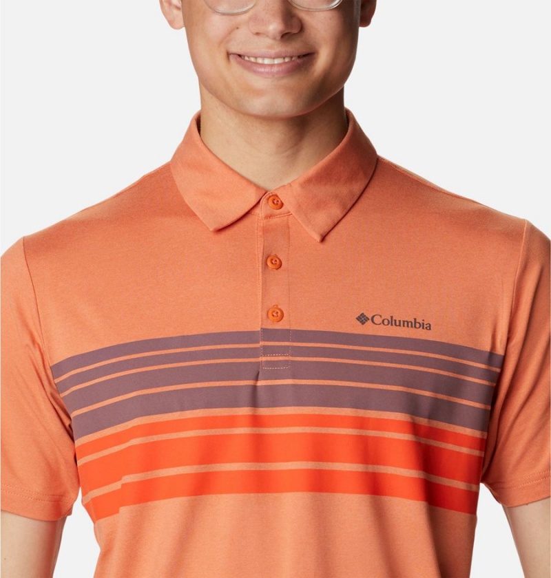 Columbia Tech Trail Novelty Men's Polo Shirt Orange | FQAIPB-241