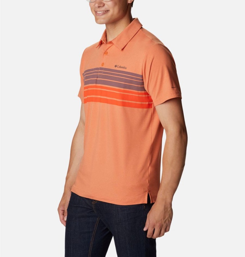 Columbia Tech Trail Novelty Men's Polo Shirt Orange | FQAIPB-241