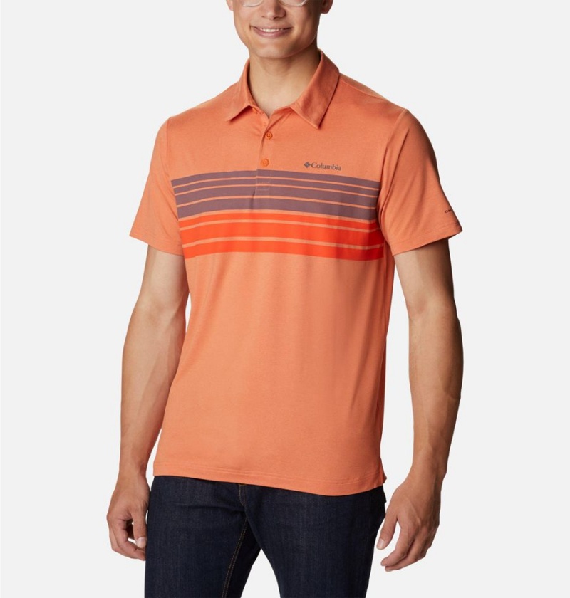 Columbia Tech Trail Novelty Men\'s Polo Shirt Orange | FQAIPB-241