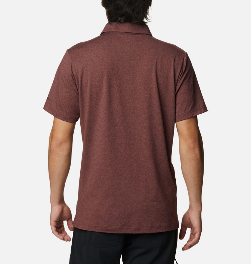 Columbia Tech Trail Novelty Men's Polo Shirt Brown | MAOUHY-895