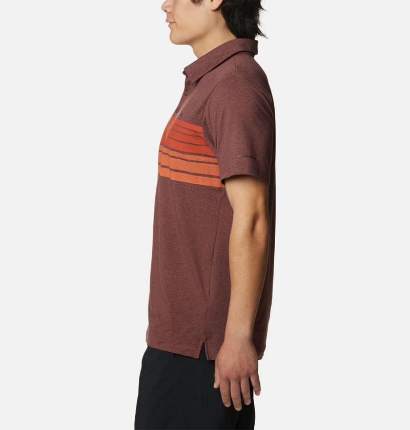 Columbia Tech Trail Novelty Men's Polo Shirt Brown | MAOUHY-895
