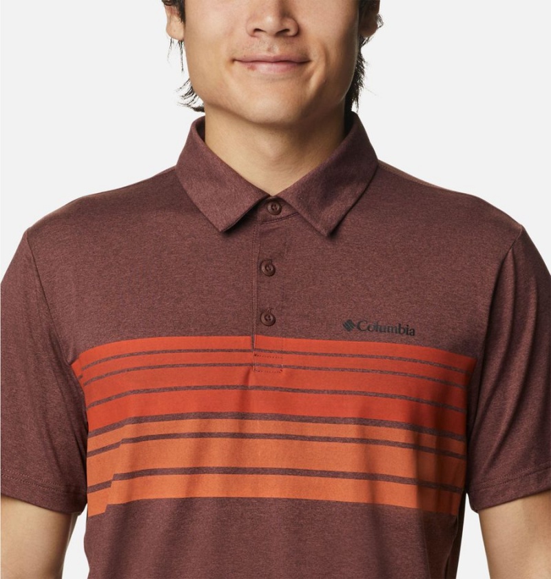 Columbia Tech Trail Novelty Men's Polo Shirt Brown | MAOUHY-895