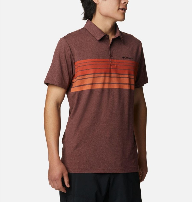 Columbia Tech Trail Novelty Men's Polo Shirt Brown | MAOUHY-895
