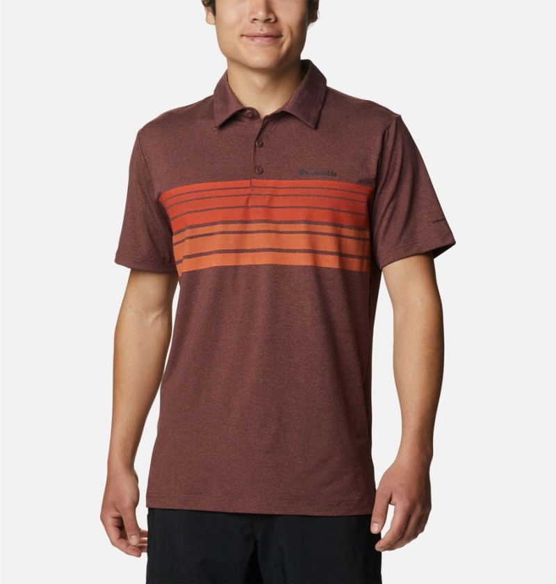 Columbia Tech Trail Novelty Men\'s Polo Shirt Brown | MAOUHY-895