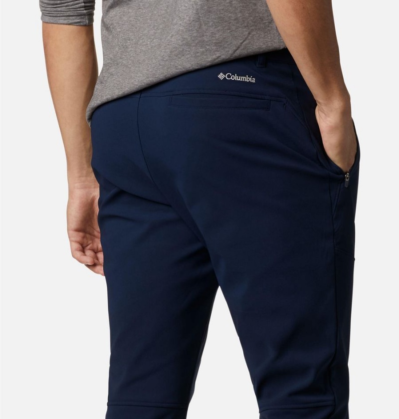 Columbia Tech Trail Warm Men's Pants Navy | QFBKTO-796