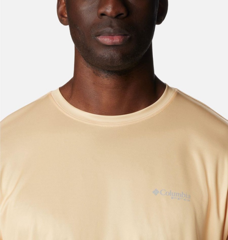 Columbia Terminal Tackle PFG Fish Flag Long Sleeve Men's T-Shirt Yellow | AYNTBH-456