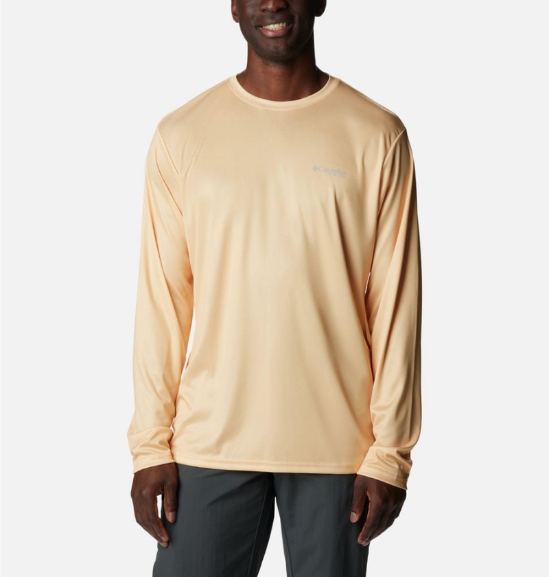 Columbia Terminal Tackle PFG Fish Flag Long Sleeve Men\'s T-Shirt Yellow | AYNTBH-456