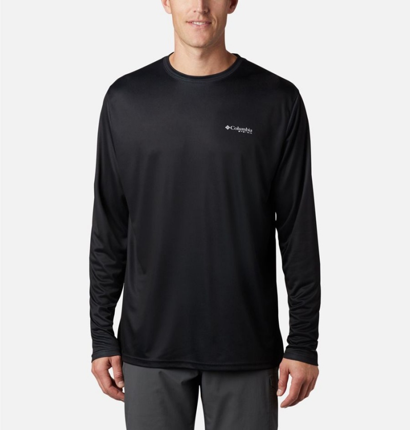 Columbia Terminal Tackle PFG Fish Flag Long Sleeve Men's T-Shirt Black | COVHPF-930