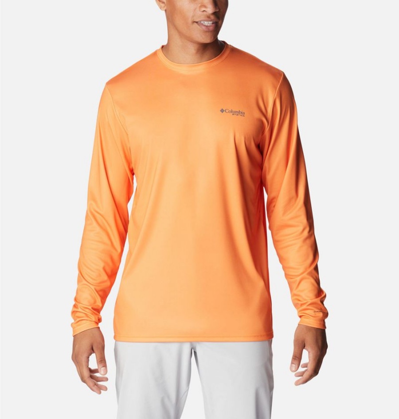 Columbia Terminal Tackle PFG Fish Flag Long Sleeve Men\'s T-Shirt Orange | MTBDHJ-629