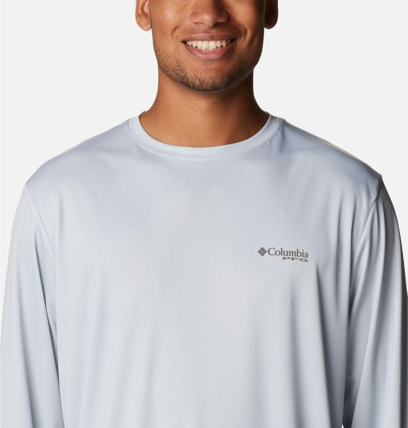 Columbia Terminal Tackle PFG Fish Flag Long Sleeve Men's T-Shirt Grey | EOHFTZ-380