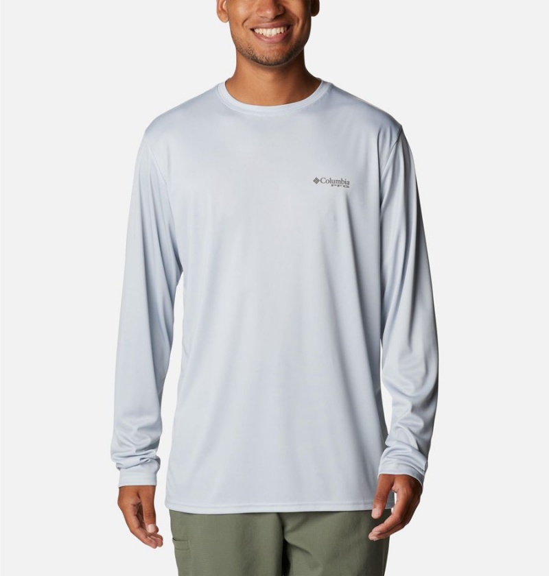 Columbia Terminal Tackle PFG Fish Flag Long Sleeve Men\'s T-Shirt Grey | EOHFTZ-380