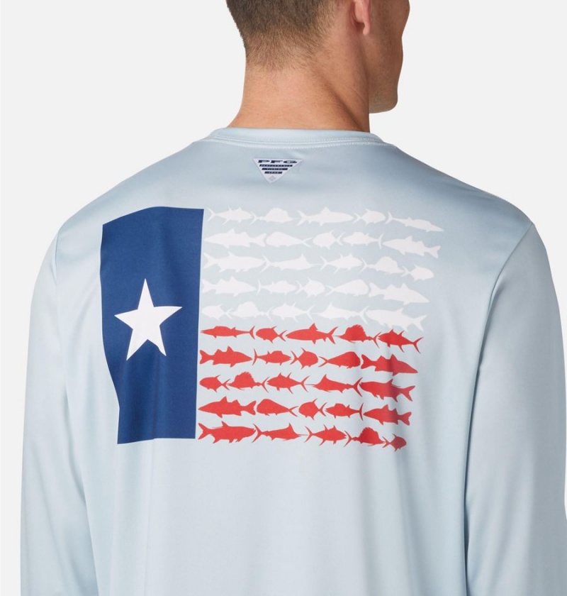 Columbia Terminal Tackle PFG Fish Flag Long Sleeve Men's T-Shirt Grey | ULAHXT-724