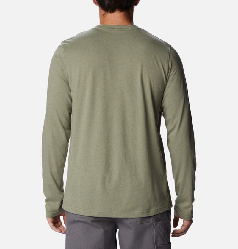 Columbia Thistletown Hills Henley Men's T-Shirt Green | AZGSRU-748