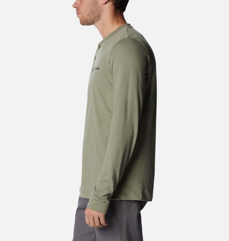 Columbia Thistletown Hills Henley Men's T-Shirt Green | AZGSRU-748