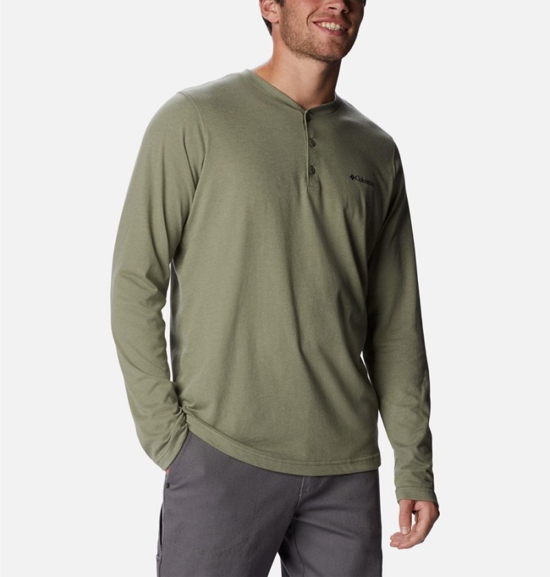 Columbia Thistletown Hills Henley Men's T-Shirt Green | AZGSRU-748