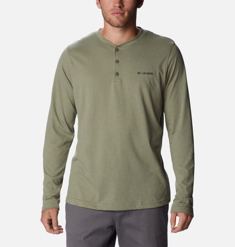 Columbia Thistletown Hills Henley Men\'s T-Shirt Green | AZGSRU-748
