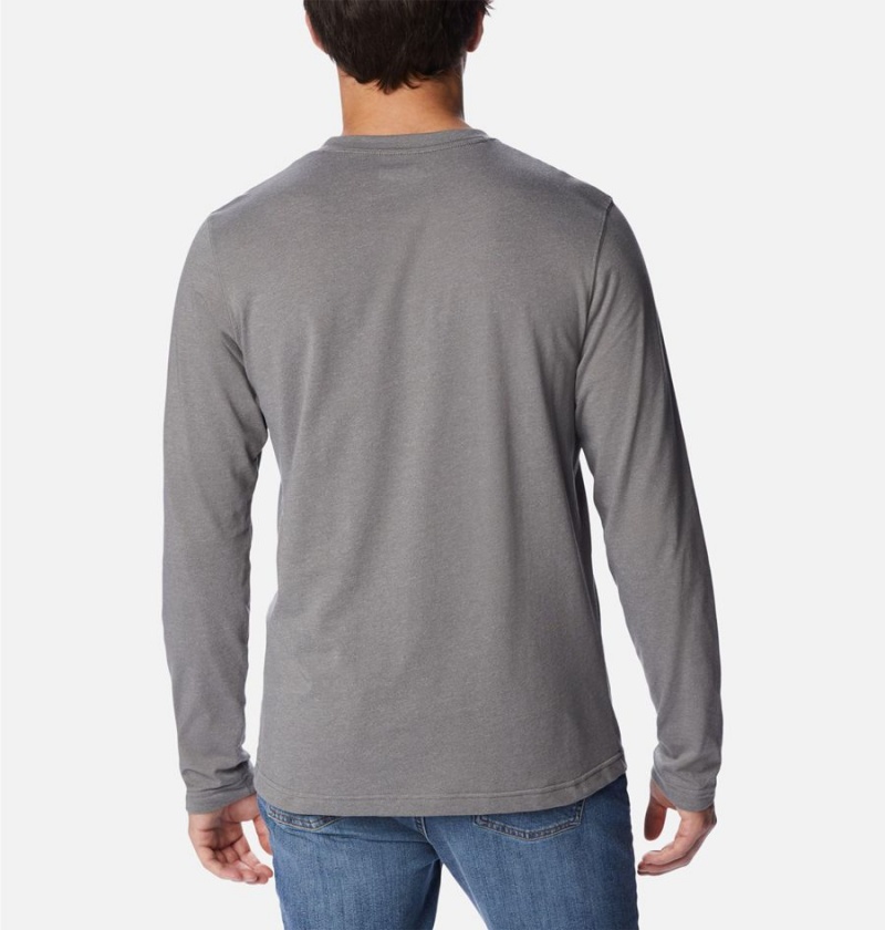 Columbia Thistletown Hills Henley Men's T-Shirt Grey | ELJCHT-824